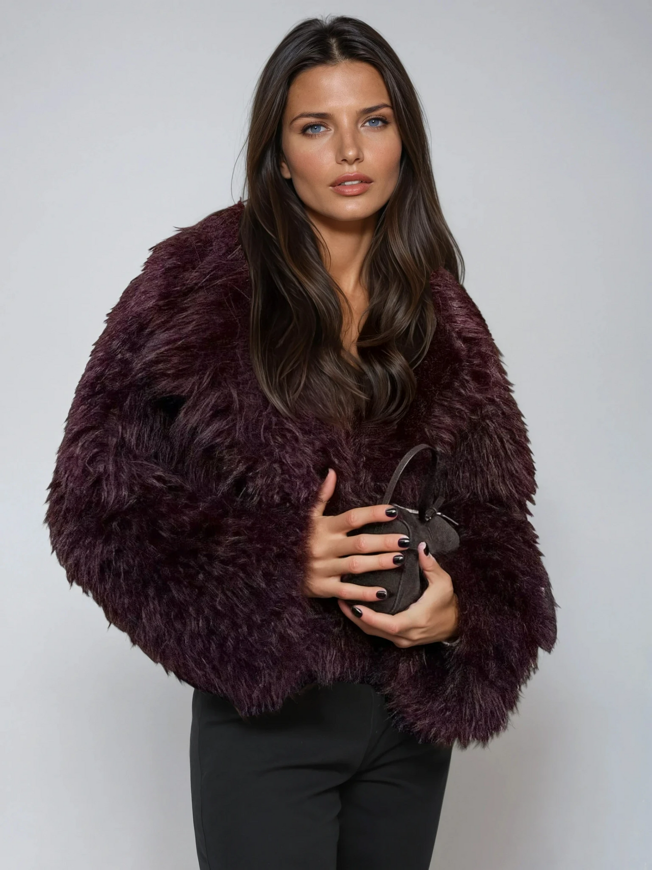 Biruvi | Women's Fuzzy Faux Fur Short Coat