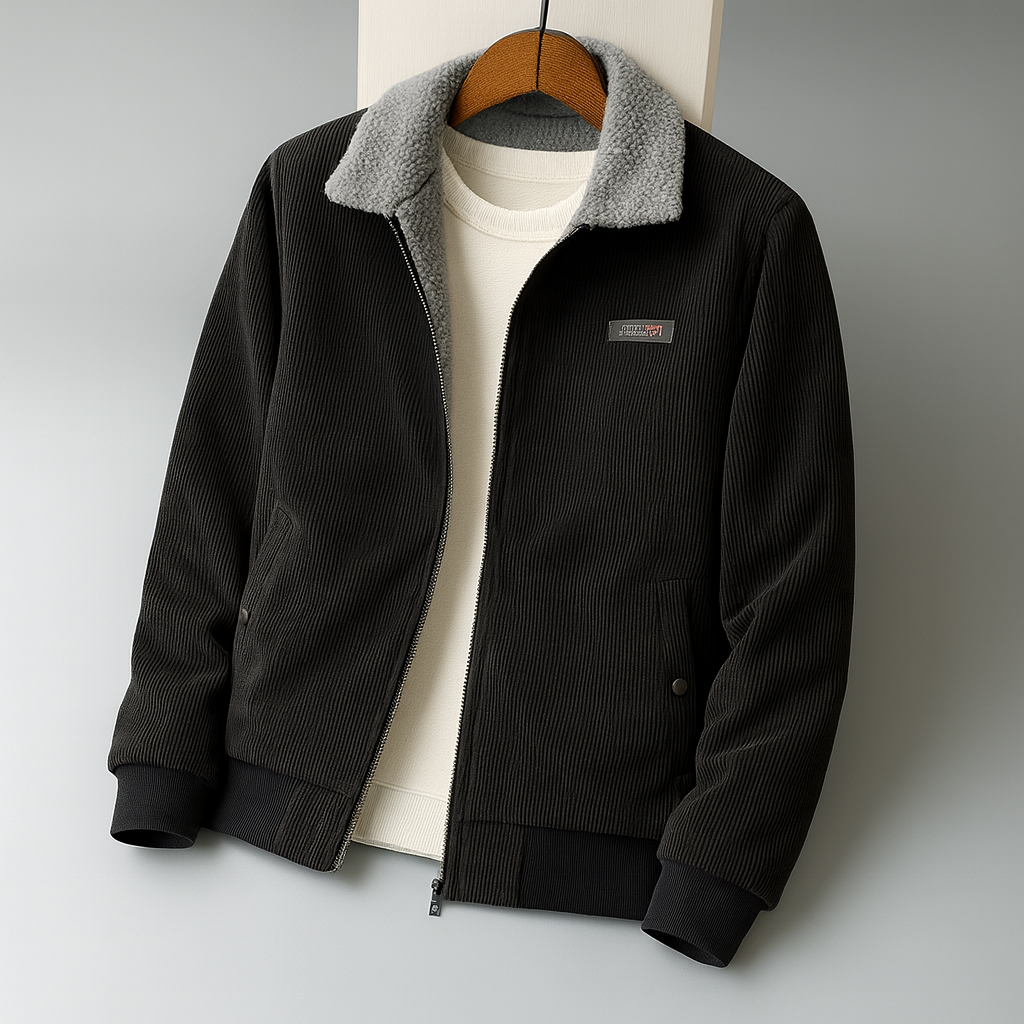 Biruvi | Men’s Sherpa Jacket Corded Soft Warm Durable Sherpa Jackets