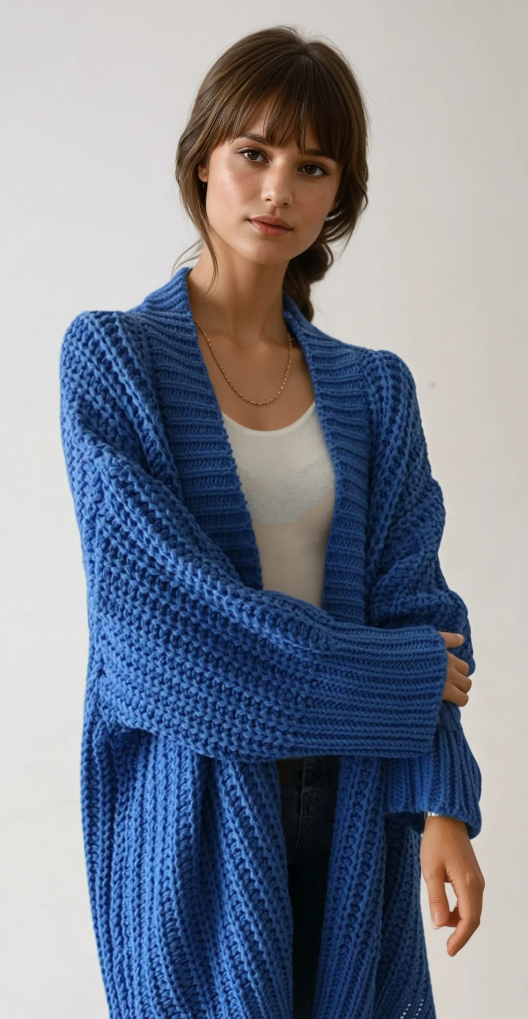Biruvi | Women's Oversize Split Knit Cardigan
