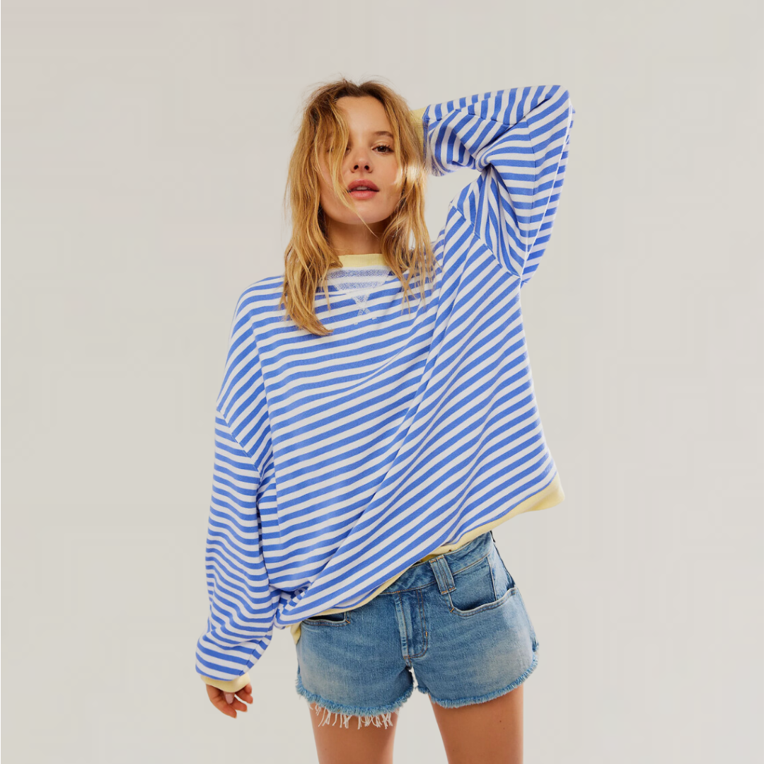 Biruvi | Women's Oversized Striped Sweater