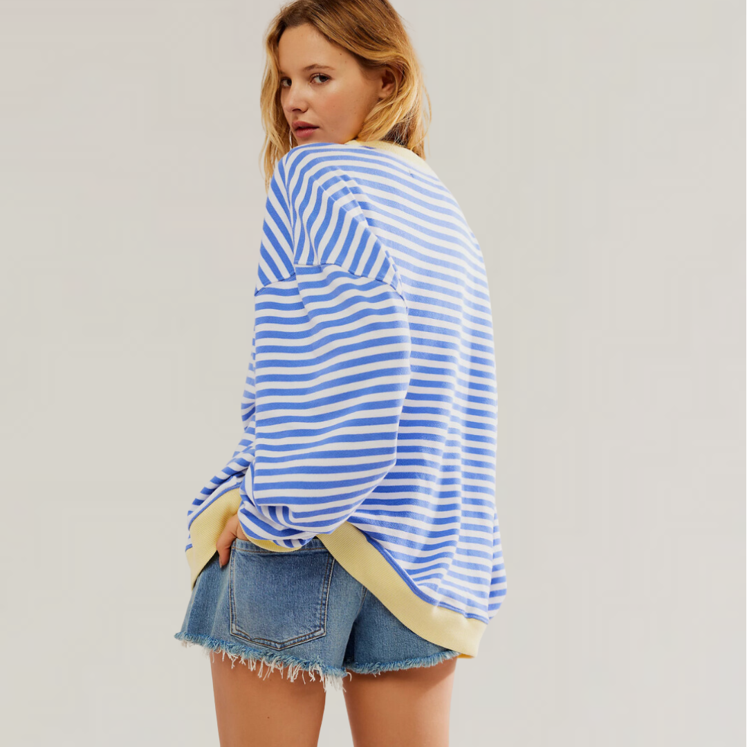 Biruvi | Women's Oversized Striped Sweater