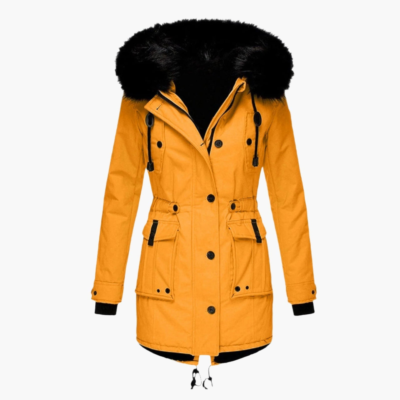 Biruvi | Women's Fur Lined Hooded Parka Coat