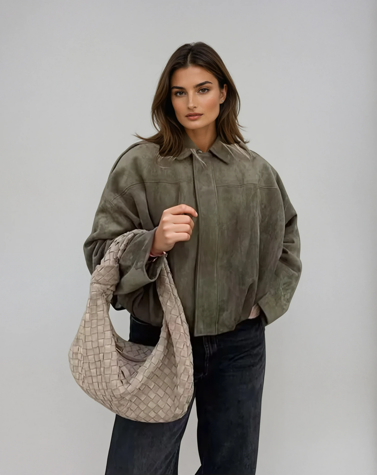 Biruvi | Women's Vintage Oversized Bomber Jacket