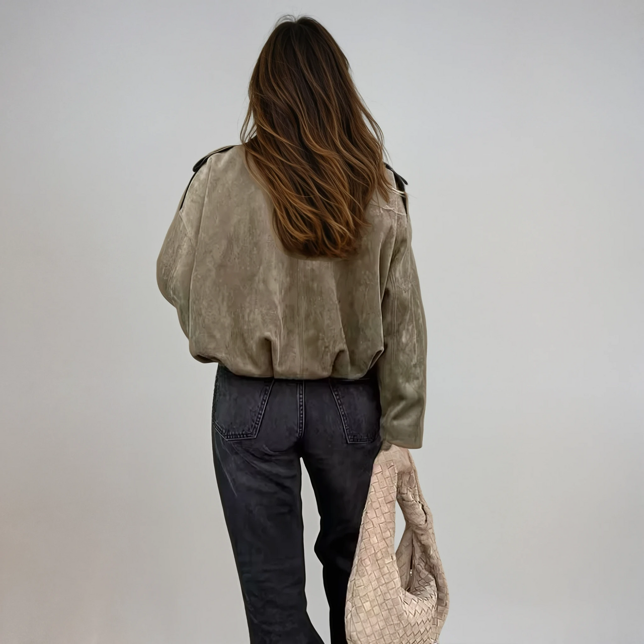 Biruvi | Women's Vintage Oversized Bomber Jacket