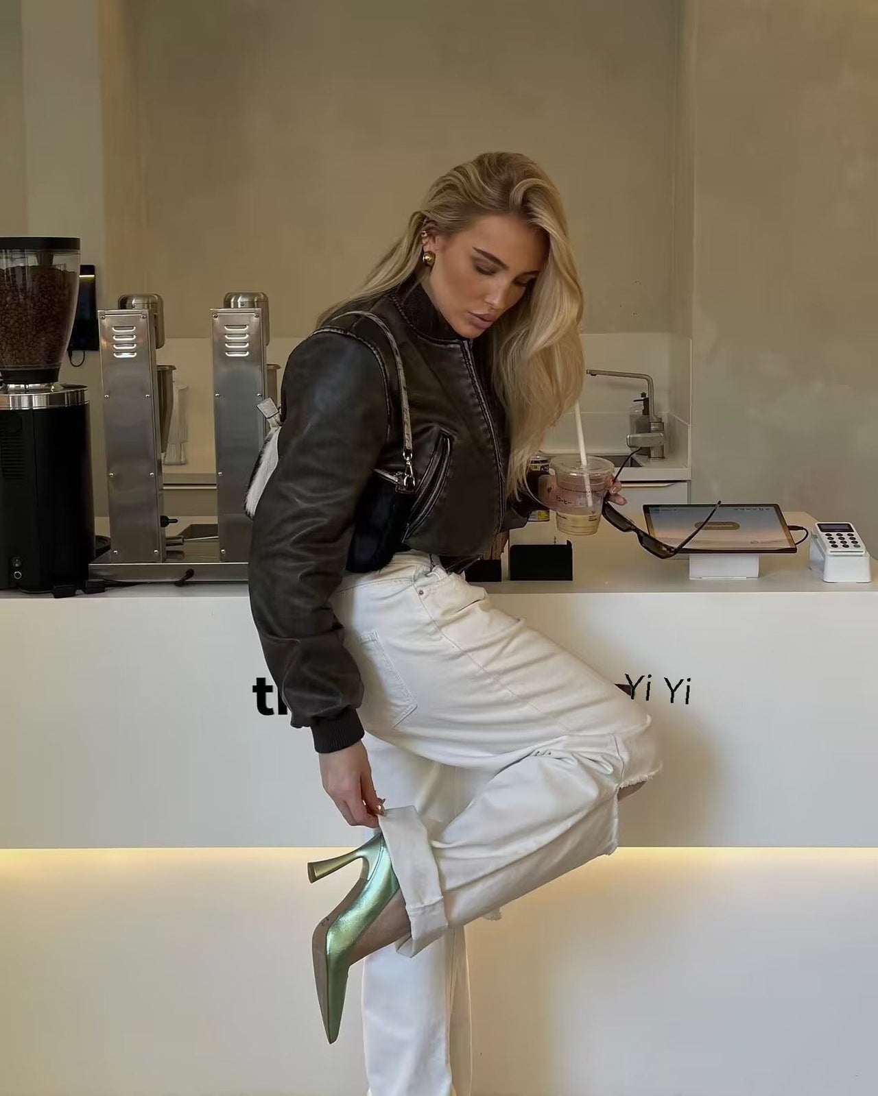 Biruvi | Women's Willow Leather Bomber Jacket