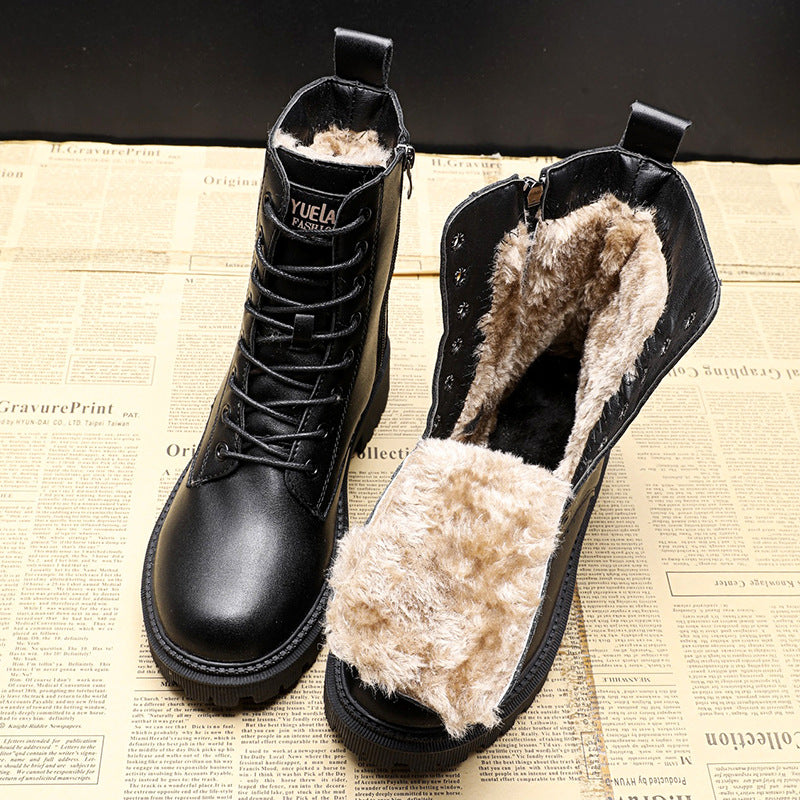 Biruvi | Women's Fur-Lined Lace Up Boots