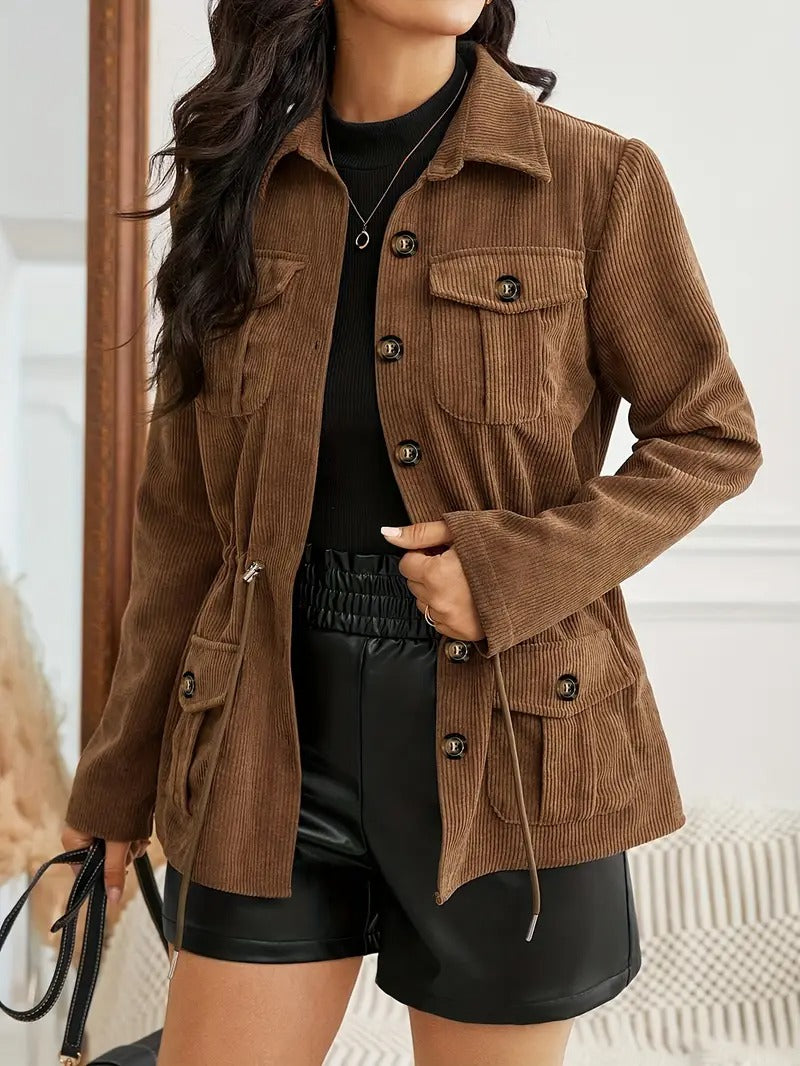 Biruvi | Women’s Brown Corduroy Jacket
