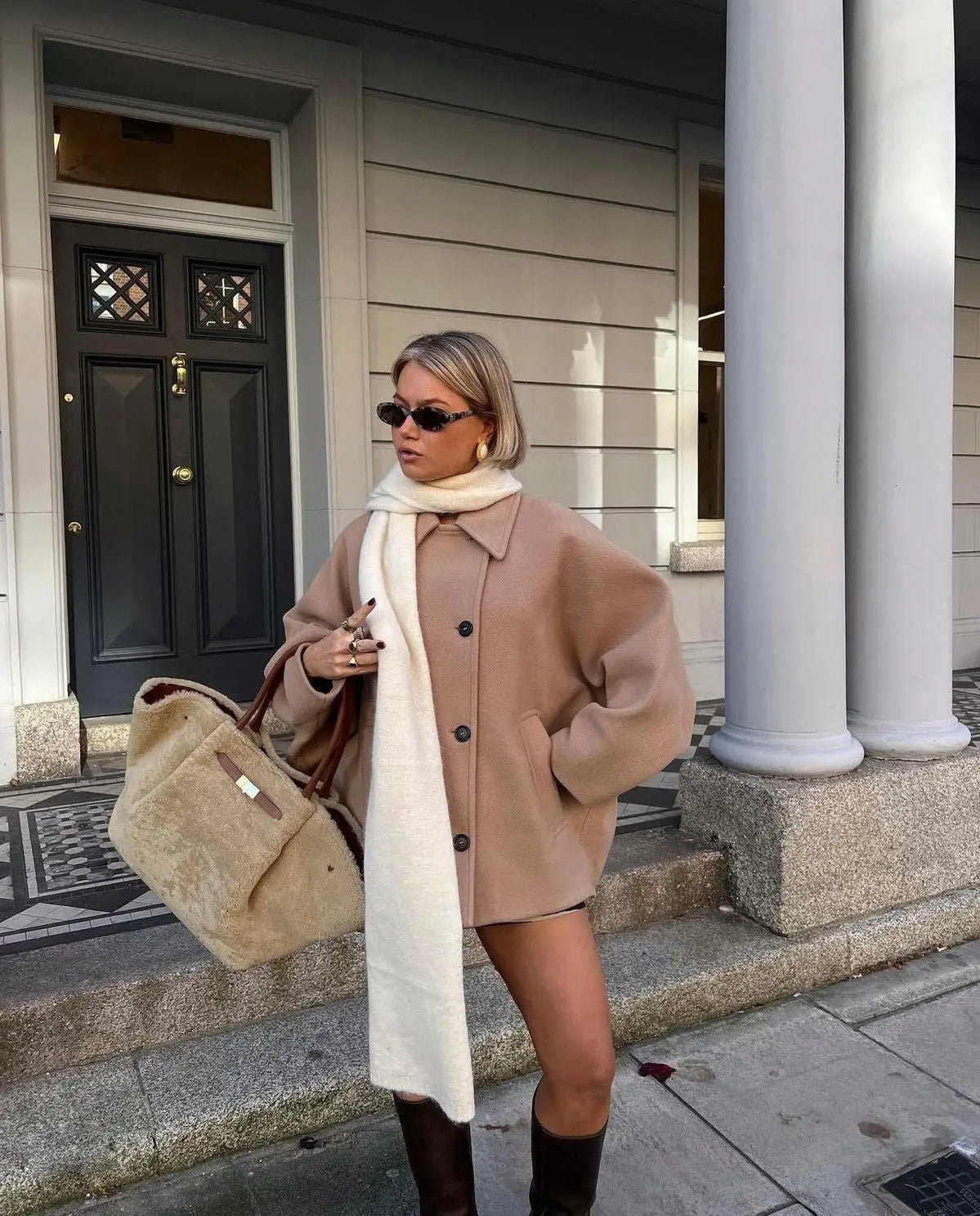 Biruvi | Women's Buttoned Mid-Length Coat