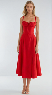 Kianara | Corset Midi Dress With Structured Bodice 4