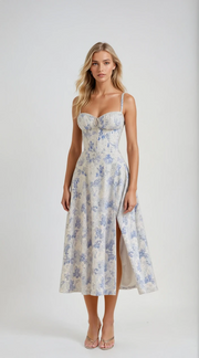 Kianara | Corset Midi Dress With Structured Bodice 5
