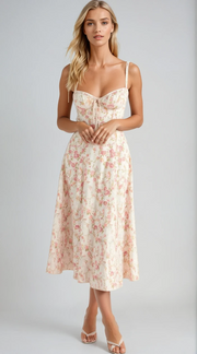 Kianara | Corset Midi Dress With Structured Bodice 6