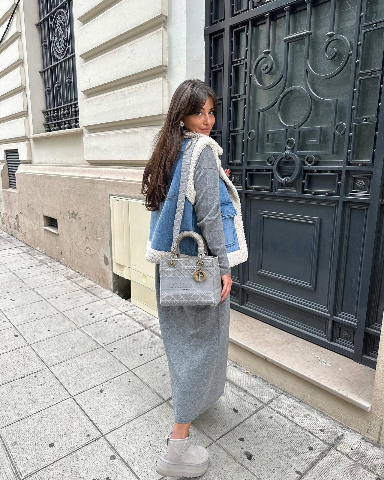 Biruvi | Women’s Denim Shearling Vest