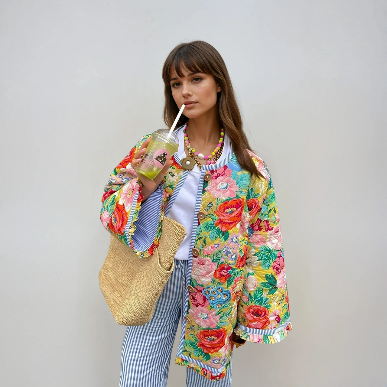 Biruvi | Women’s Elegant Floral Jacket