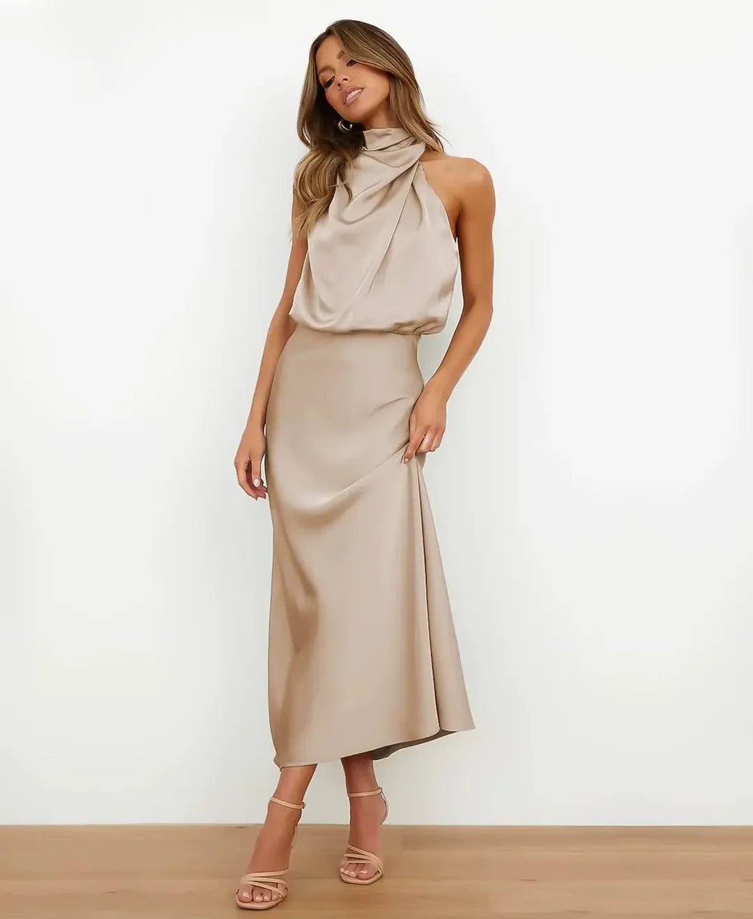 Biruvi | Women’s Elegant Satin Dress