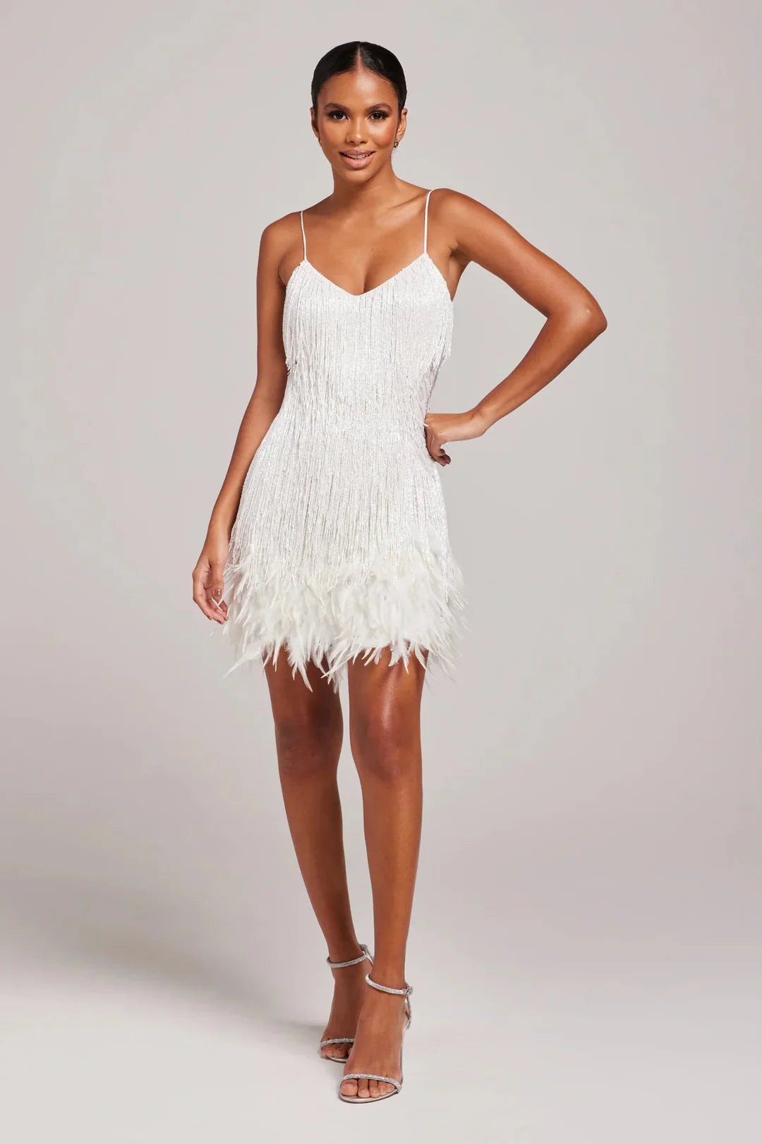 Biruvi | Women's Feather Mini Party Dress