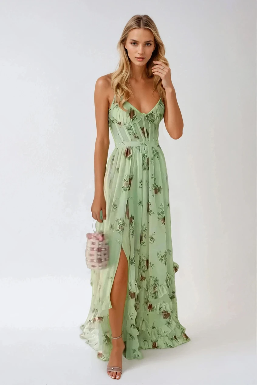 Celeste | Floral Cut-Out Maxi Dress – Graceful Elegance with a Romantic Touch 0
