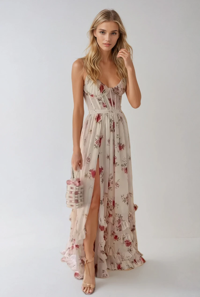 Celeste | Floral Cut-Out Maxi Dress – Graceful Elegance with a Romantic Touch 2