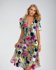 Seraphina | Floral Wrap Midi Dress – Feminine Elegance with a Timeless Charm 3