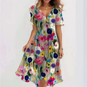 Seraphina | Floral Wrap Midi Dress – Feminine Elegance with a Timeless Charm 4