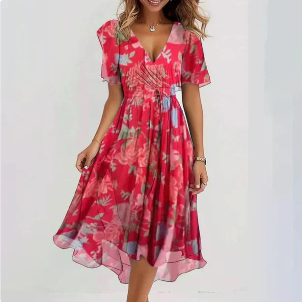 Seraphina | Floral Wrap Midi Dress – Feminine Elegance with a Timeless Charm 5