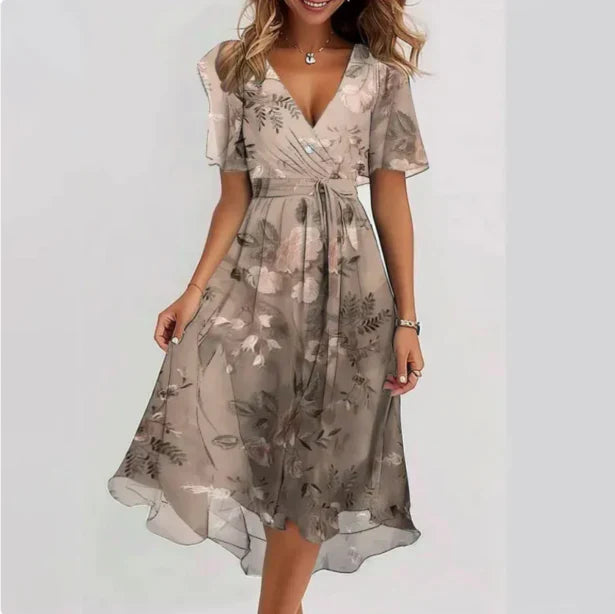 Seraphina | Floral Wrap Midi Dress – Feminine Elegance with a Timeless Charm 6