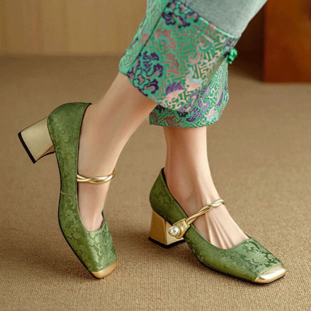 Biruvi | Women’s Gold Strap Heels