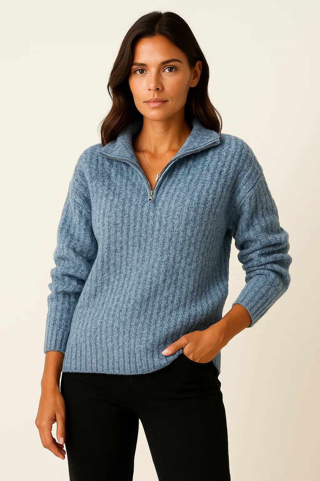 Biruvi | Women’s Half-Zip Knit Sweater