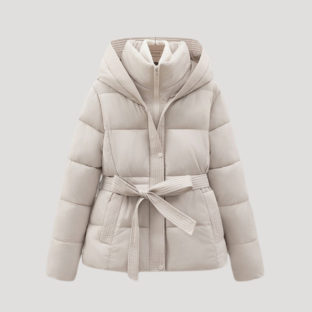 Biruvi | Women’s Hooded Belted Puffer Jacket
