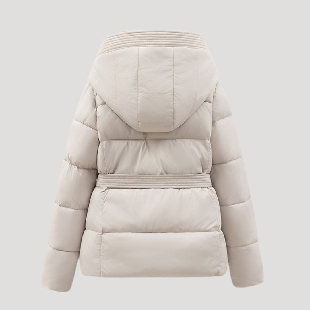 Biruvi | Women’s Hooded Belted Puffer Jacket