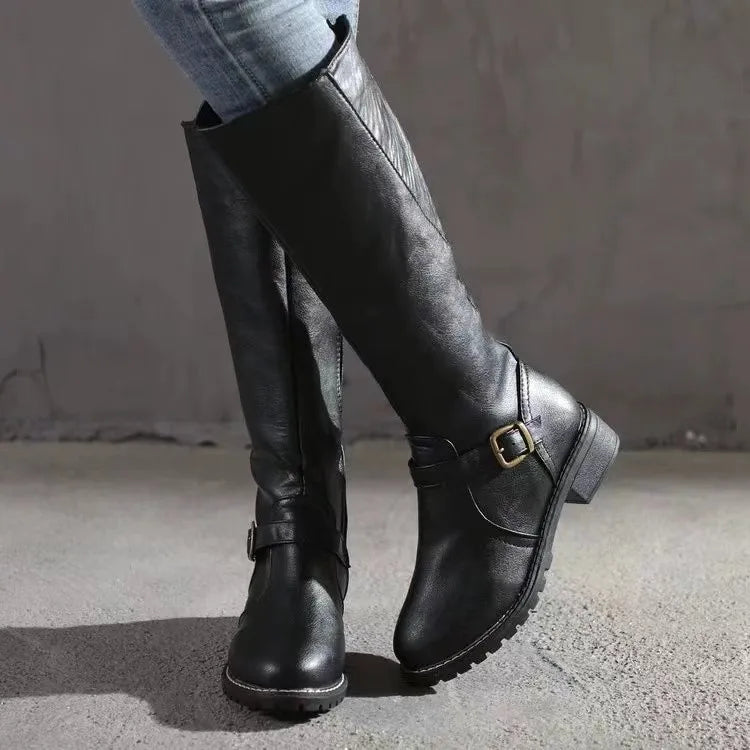 Biruvi | Women's Knee High Leather Boots