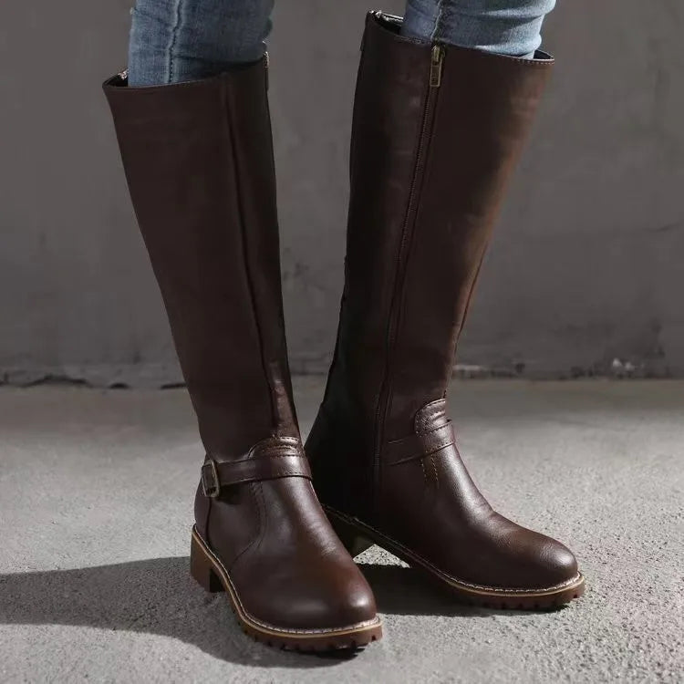 Biruvi | Women's Knee High Leather Boots
