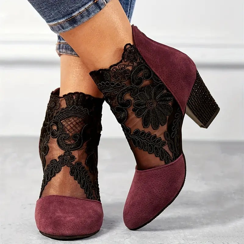 Biruvi | Women’s Lace Style Ankle Shoes