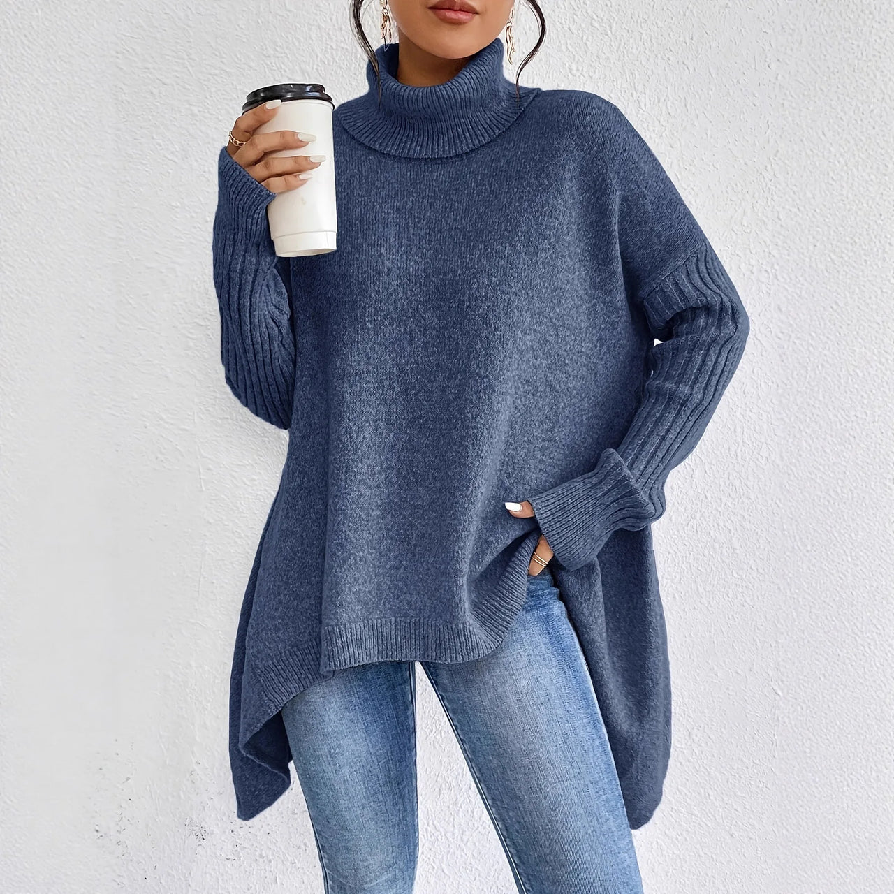 Biruvi | Women’s Oversized Turtleneck Sweater