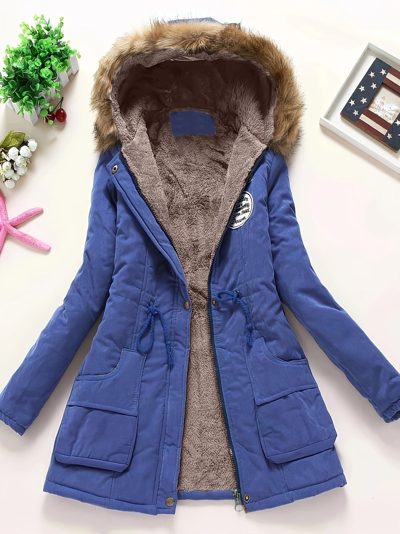 Biruvi | Women’s Parka Jacket With Fur Lined Hood
