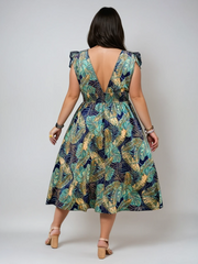 Irinelle | Printed Midi Dress with Soft Drape 2