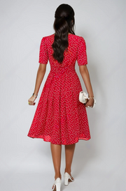 Zara Bloom | Printed Round Neck Polka Dress 5
