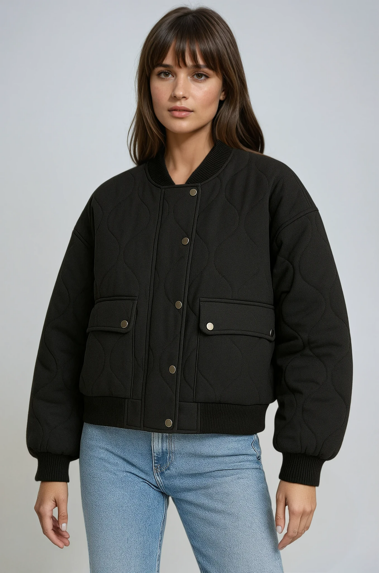 Biruvi | Women's Quilted Bomber Jacket