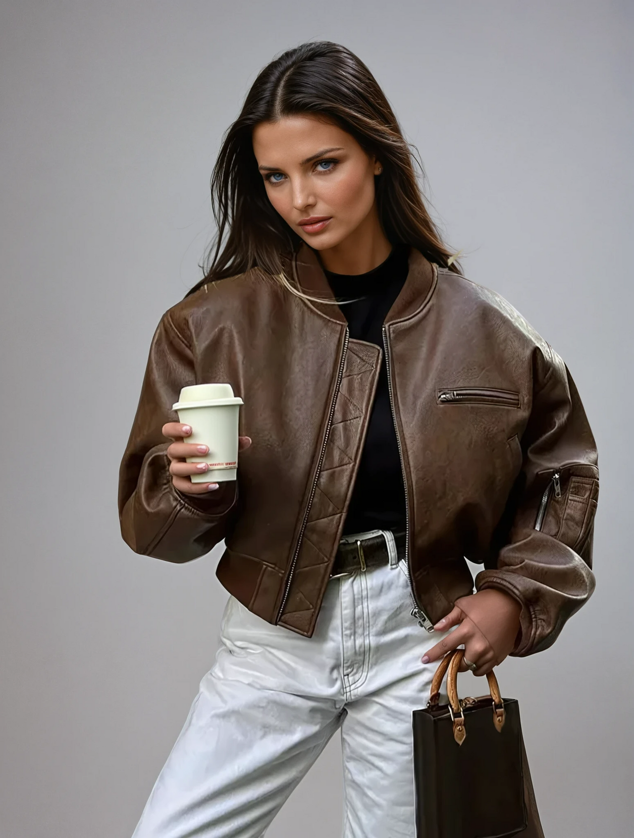 Biruvi | Women’s Retro Cropped Vintage Jacket
