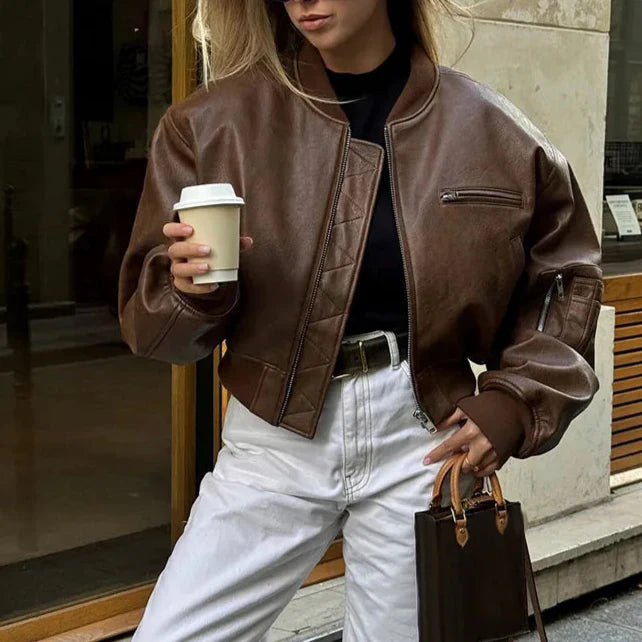 Biruvi | Women’s Retro Cropped Vintage Jacket