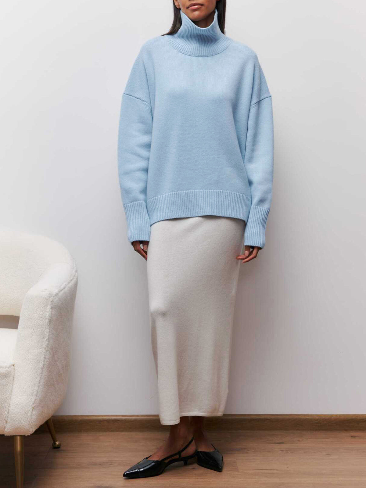 Biruvi | Women's Turtleneck Oversized Sweater
