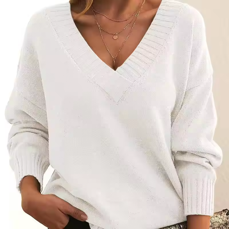 Biruvi | Women’s V-Neck Knit Sweater