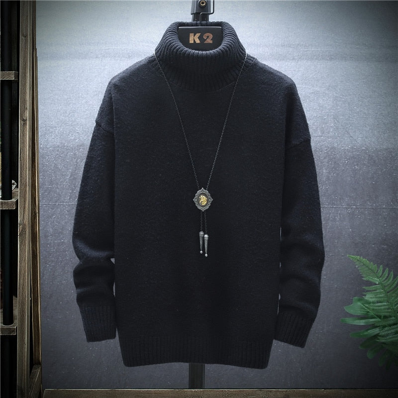 Biruvi | Men’s Knitwear Turtleneck Sweater Thick Soft Warm Classic Fit