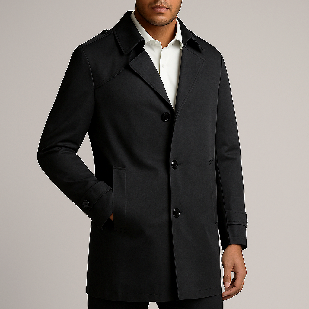 Biruvi | Men’s Classic Tailored Mid-Thigh Wool Overcoat