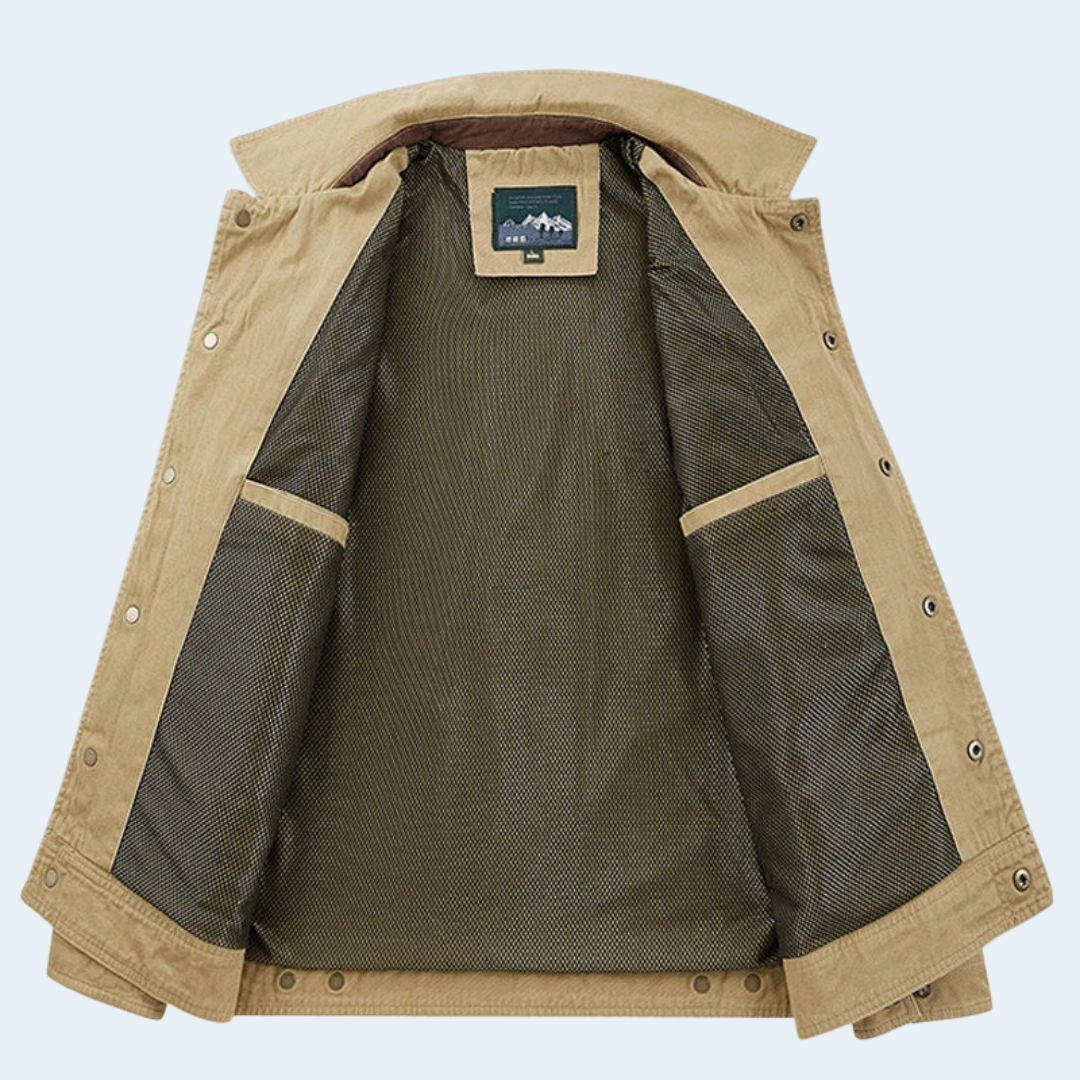 Biruvi | Men’s Fargo Field Jacket with Thermal Insulation and Water-Resistant Cotton Outer
