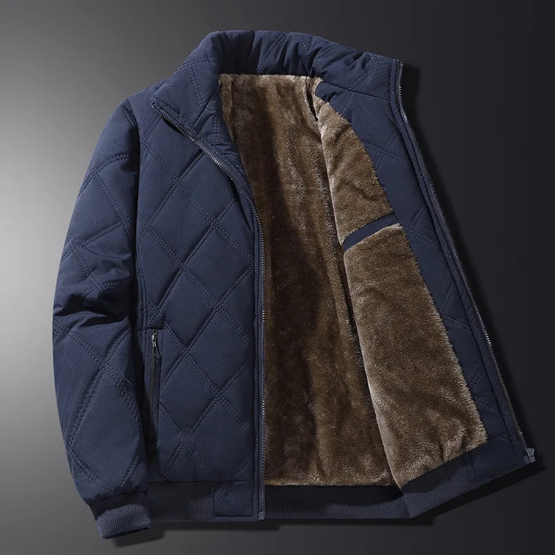 Biruvi | Men’s Quilted Sherpa-Lined Winter Jacket