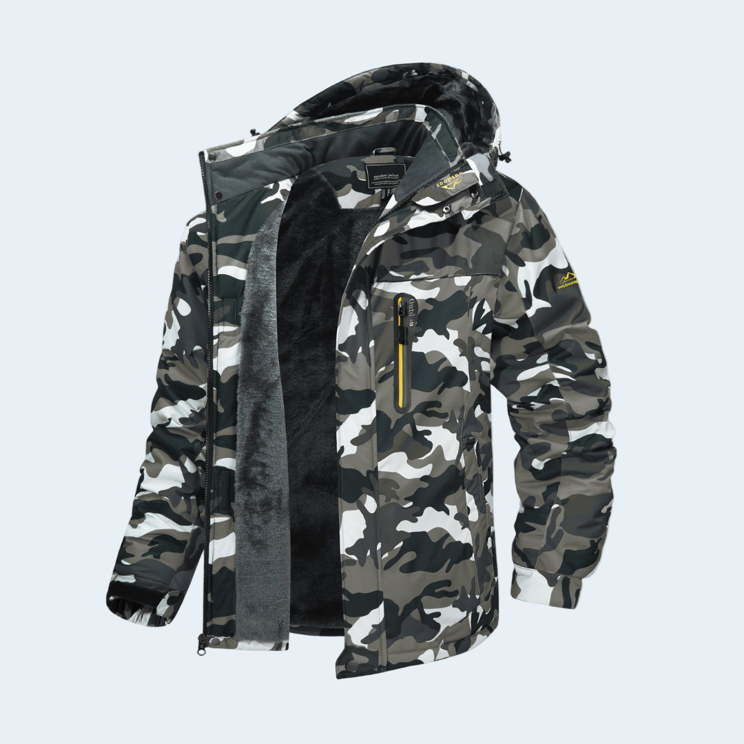 Biruvi | Men’s Hooded Fleece Lined Weather Resistant Winter Jacket