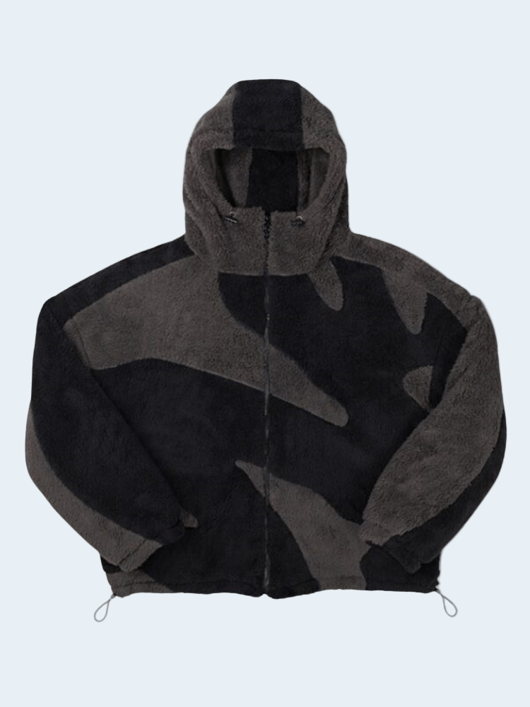 Biruvi | Men’s Oversized Colour Block Zip Hoodie