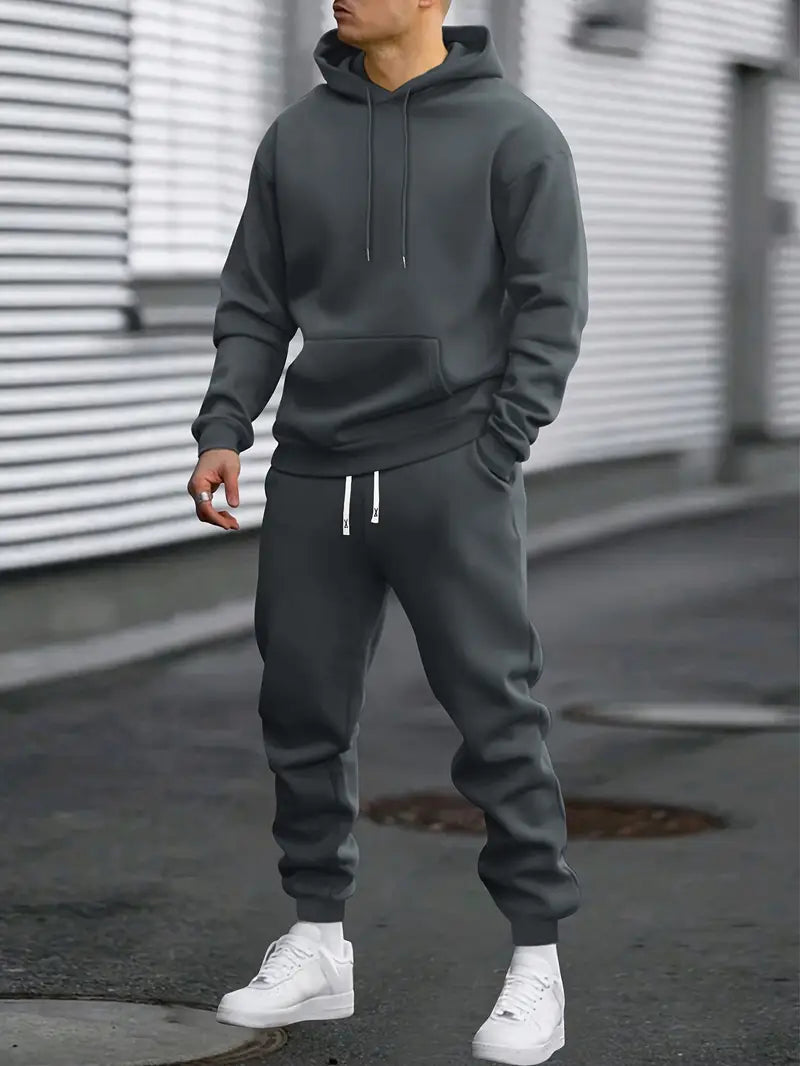 Biruvi | Men’s Tracksuit Set Hoodie and Joggers Everyday Comfort Streetwear Co-Ord