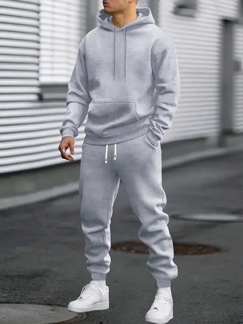 Biruvi | Men’s Tracksuit Set Hoodie and Joggers Everyday Comfort Streetwear Co-Ord