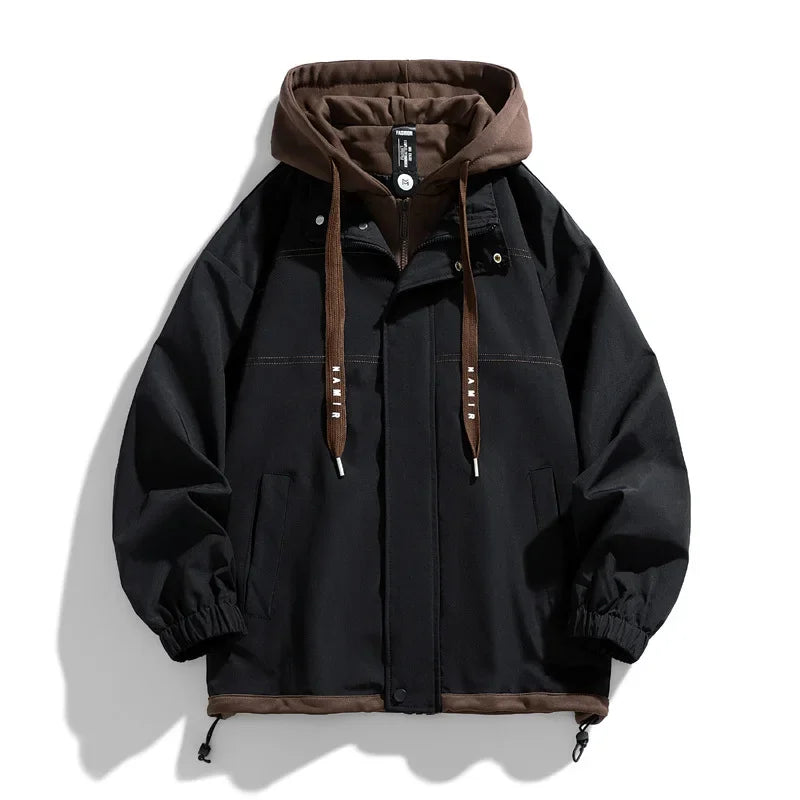 Biruvi | Men’s Layered Streetwear Hooded Jacket
